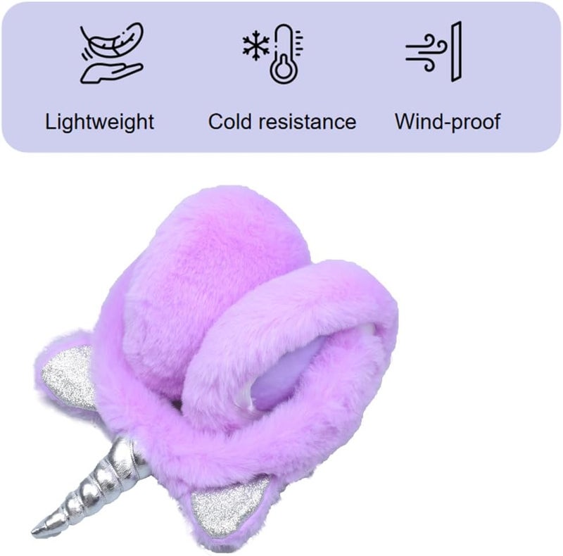 GSFY Ear Muffs Gloves Set for Kids Girls Adjustable Winter Sequin Faux Fur Windproof Warm Ear Warmer Outdoor - Image 3